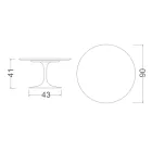 Tulip Coffee Table Eero Saarinen H 41 in Ceramic Diamond Cream Made in Italy - Scarlet Viadurini