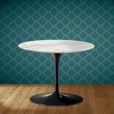 Eero Saarinen Tulip Coffee Table H 41 in Polished Ceramic Made in Italy - Scarlet Viadurini