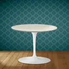 Eero Saarinen Tulip Coffee Table H 41 in Marmorio Ceramic Made in Italy - Scarlet Viadurini