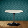 Eero Saarinen Tulip Coffee Table H 41 in Marmorio Ceramic Made in Italy - Scarlet