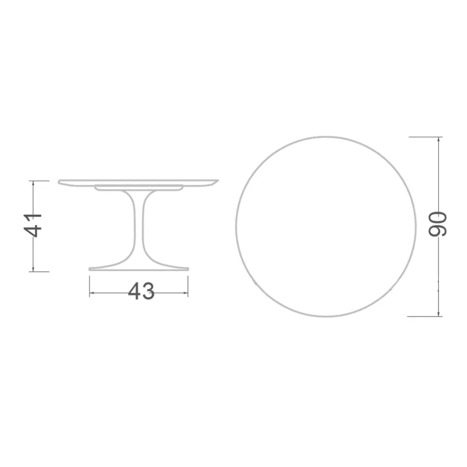 Tulip Coffee Table Eero Saarinen H 41 in Marquinia Ceramic Made in Italy - Scarlet Viadurini