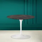 Tulip Coffee Table Eero Saarinen H 41 in Noir Desire Made in Italy Ceramic - Scarlet Viadurini