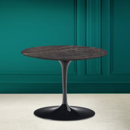Tulip Coffee Table Eero Saarinen H 41 in Noir Desire Made in Italy Ceramic - Scarlet Viadurini