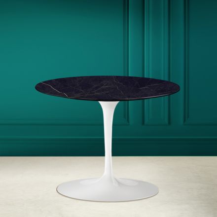 Tulip Coffee Table Eero Saarinen H 41 in Ceramic Noir Laurent Made in Italy - Scarlet Viadurini