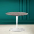 Tulip Eero Saarinen H 41 Coffee Table in Ceramic Stone Grey Made in Italy - Scarlet
