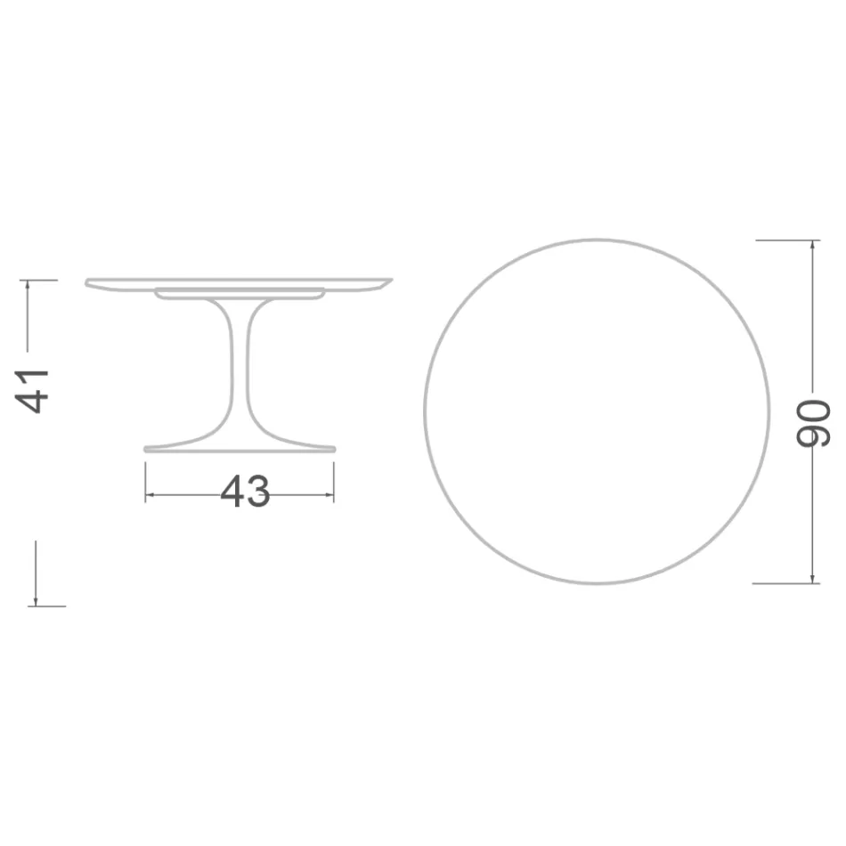 Eero Saarinen Tulip Coffee Table H 41 in Somnia Ceramic Made in Italy - Scarlet Viadurini