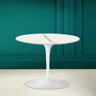 Tulip Coffee Table Eero Saarinen H 41 in Full Vein Statuary Ceramic Made in Italy - Scarlet Viadurini