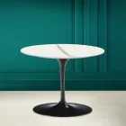 Tulip Coffee Table Eero Saarinen H 41 in Full Vein Statuary Ceramic Made in Italy - Scarlet Viadurini