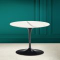 Tulip Eero Saarinen H 41 Coffee Table in Full Vein Statuary Ceramic Made in Italy - Scarlet