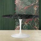 Tulip Coffee Table Eero Saarinen H 41 in Green Alpi Marble Made in Italy Viadurini