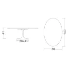 Tulip Coffee Table Eero Saarinen H 41 Oval with Black Liquid Laminate - Scarlet Top Viadurini