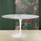 Eero Saarinen H 41 Oval Tulip Coffee Table with Arabescato Marble Top Made in Italy - Scarlet Viadurini