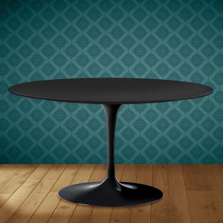 Eero Saarinen Tulip Coffee Table H 41 Oval in Domoos Ceramic Made in Italy - Scarlet Viadurini