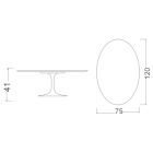Tulip Coffee Table Eero Saarinen H 41 Oval in Entzo Ceramic Made in Italy - Scarlet Viadurini