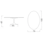 Tulip Coffee Table Eero Saarinen H 41 Oval in Kira Ceramic Made in Italy - Scarlet Viadurini