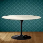 Eero Saarinen Tulip Coffee Table H 41 Oval in Marmorio Ceramic Made in Italy - Scarlet Viadurini