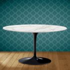 Tulip Coffee Table Eero Saarinen H 41 Oval in Morpheus Ceramic Made in Italy - Scarlet Viadurini