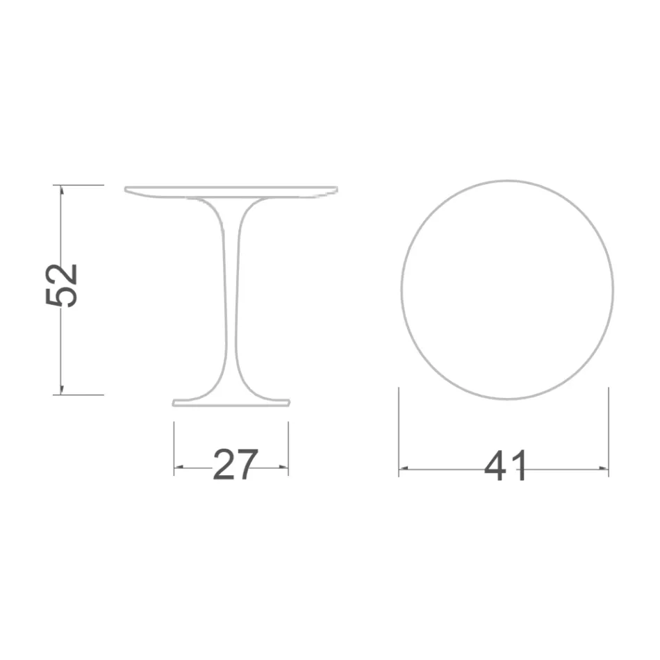 Tulip Coffee Table Eero Saarinen H 52 with Black Liquid Laminate Top Made in Italy - Scarlet Viadurini