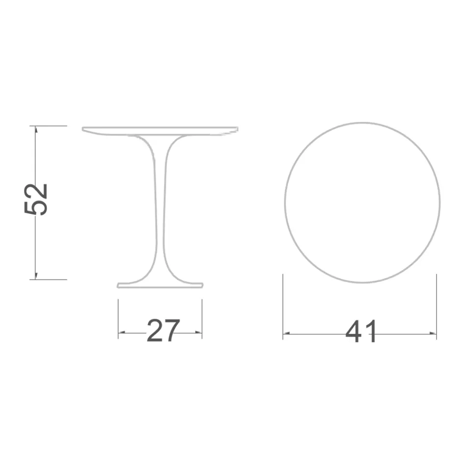 Tulip Coffee Table Eero Saarinen H 52 Round in Emperador Dark Marble Made in Italy - Scarlet Viadurini