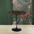 Tulip Eero Saarinen H 52 Round Coffee Table in Emperador Dark Marble Made in Italy - Scarlet