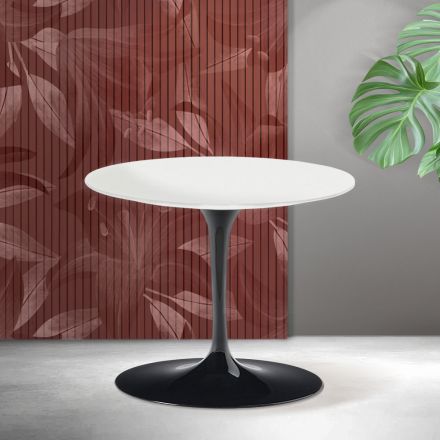 Saarinen Tulip Coffee Table H 39 cm in Matte White Florim Ceramic - Scarlet Viadurini