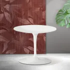 Saarinen Tulip Coffee Table H 39 cm in Matte White Florim Ceramic - Scarlet Viadurini