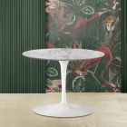Tulip Saarinen Coffee Table H 39 with Oval Top in Arabesque Marble Made in Italy - Scarlet Viadurini