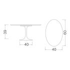 Tulip Saarinen H 39 Oval Coffee Table with Statuarietto Carrara Marble Top Viadurini