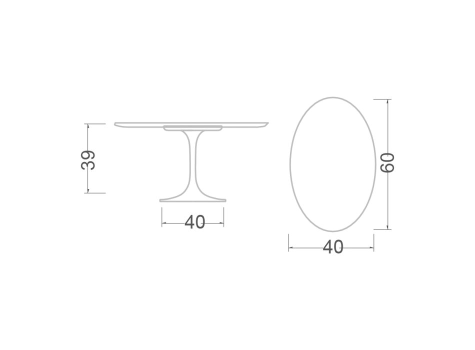 Tulip Saarinen H 39 Oval Coffee Table with Statuarietto Carrara Marble Top Viadurini