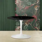 Tulip Saarinen H 39 Oval Coffee Table in Black MArquinia Marble Made in Italy Viadurini