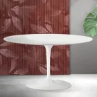 Saarinen Tulip Coffee Table H 41 cm in Matte White Florim Ceramic - Scarlet Viadurini
