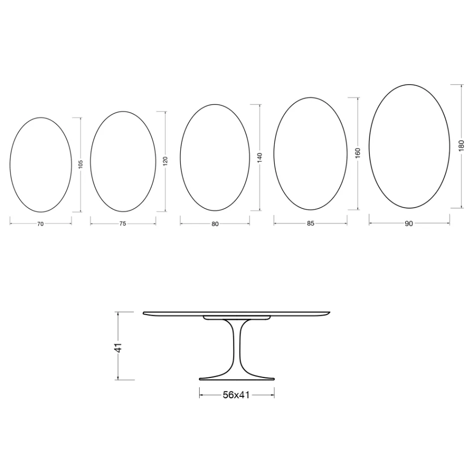 Saarinen Tulip Coffee Table H 41 cm in Glossy White Florim Ceramic - Scarlet Viadurini