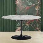 Tulip Saarinen Coffee Table H 41 with Arabescato Marble Top Made in Italy Viadurini