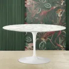 Tulip Saarinen Coffee Table H 41 with Carrara Marble Top Made in Italy Viadurini