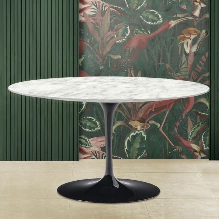 Tulip Saarinen Coffee Table H 41 with Carrara Marble Top Made in Italy Viadurini