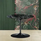 Tulip Saarinen Coffee Table H 41 with Green Alpi Marble Top Made in Italy Viadurini