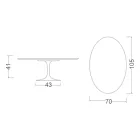 Tulip Saarinen Coffee Table H 41 with Oval Top in White Liquid Laminate Made in Italy - Scarlet Viadurini