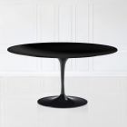 Tulip Saarinen Coffee Table H 41 in Black Oval Liquid Laminate Made in Italy - Scarlet Viadurini