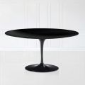 Tulip Saarinen Oval Coffee Table in Black Liquid Laminate H 41 Made in Italy - Scarlet