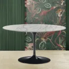 Tulip Saarinen Coffee Table H 41 in Statuarietto Carrara Marble Made in Italy - Scarlet Viadurini