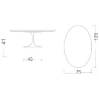 Tulip Saarinen H 41 Oval Coffee Table with Marquinia Ceramic Top Viadurini