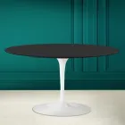 Tulip Saarinen H 41 Oval Coffee Table with Black Soft Ceramic Top Made in Italy - Scarlet Viadurini