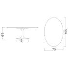 Tulip Saarinen H 41 Oval Coffee Table with Noir Laurent Ceramic Top Viadurini