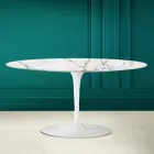 Tulip Saarinen H 41 Oval Coffee Table in Invisible Select Ceramic Made in Italy - Scarlet Viadurini