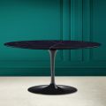 Tulip Saarinen H 41 Oval Coffee Table in Noir Laurent Ceramic Made in Italy - Scarlet