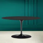 Tulip Saarinen H 41 Oval Coffee Table in Noir Soft Ceramic Made in Italy - Scarlet Viadurini