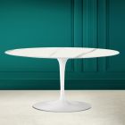 Tulip Saarinen H 41 Oval Coffee Table in Full Vein Statuary Ceramic Viadurini