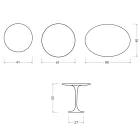 Saarinen Tulip Coffee Table H 52 cm in Matte White Florim Ceramic - Scarlet Viadurini