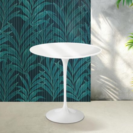 Saarinen Tulip Coffee Table H 52 cm in Glossy White Florim Ceramic - Scarlet Viadurini