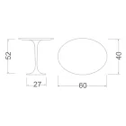 Tulip Saarinen Coffee Table H 52 with Oval Top in White Liquid Laminate Made in Italy - Scarlet Viadurini